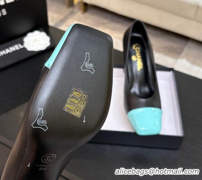 ​Best Grade Chanel Lambskin & Patent Calfskin Pumps G47180 Black/Blue Spring Summer 2026
