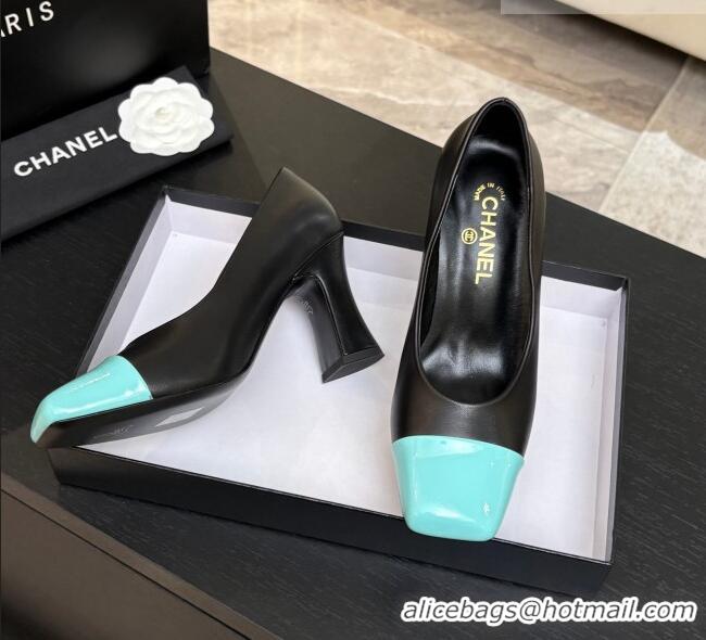​Best Grade Chanel Lambskin & Patent Calfskin Pumps G47180 Black/Blue Spring Summer 2026