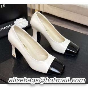 ​Classic Discount Chanel Lambskin & Patent Calfskin Pumps G47180 White Spring Summer 2026