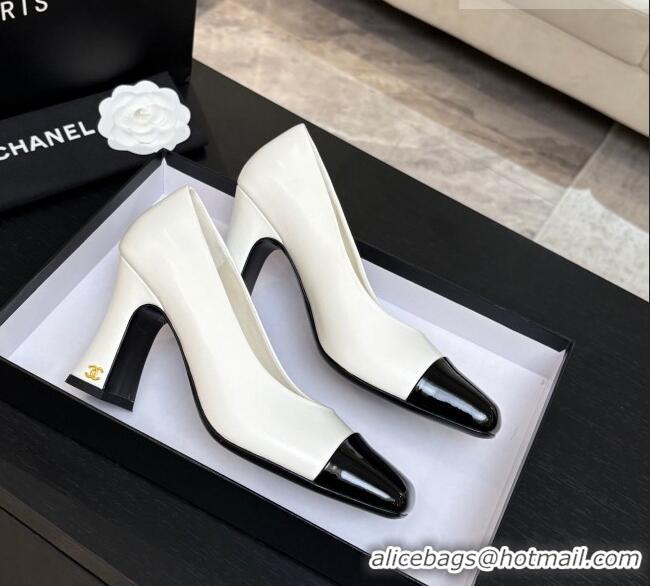 ​Classic Discount Chanel Lambskin & Patent Calfskin Pumps G47180 White Spring Summer 2026