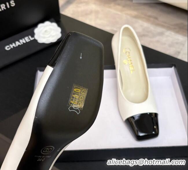 ​Classic Discount Chanel Lambskin & Patent Calfskin Pumps G47180 White Spring Summer 2026