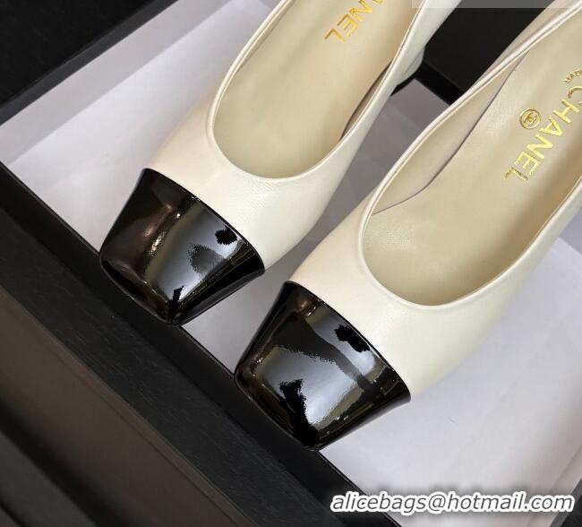 ​Classic Discount Chanel Lambskin & Patent Calfskin Pumps G47180 White Spring Summer 2026