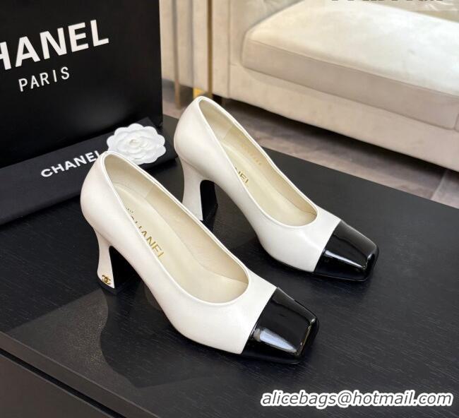 ​Classic Discount Chanel Lambskin & Patent Calfskin Pumps G47180 White Spring Summer 2026