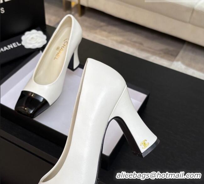 ​Classic Discount Chanel Lambskin & Patent Calfskin Pumps G47180 White Spring Summer 2026