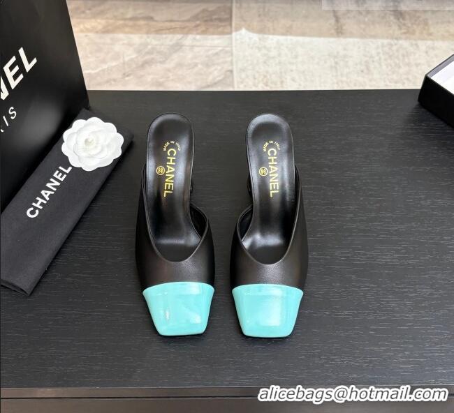 Market Sells Chanel Lambskin & Patent Calfskin Pumps G47176 Black/Blue Spring Summer 2026