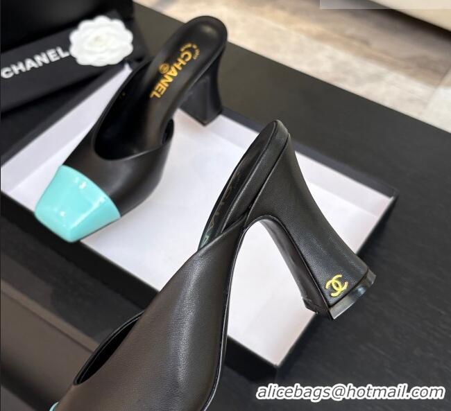 Market Sells Chanel Lambskin & Patent Calfskin Pumps G47176 Black/Blue Spring Summer 2026