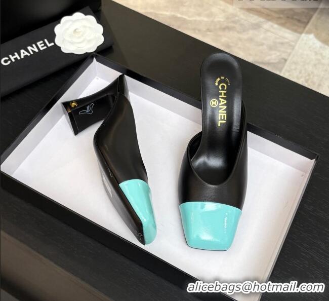Market Sells Chanel Lambskin & Patent Calfskin Pumps G47176 Black/Blue Spring Summer 2026