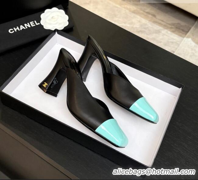 Market Sells Chanel Lambskin & Patent Calfskin Pumps G47176 Black/Blue Spring Summer 2026