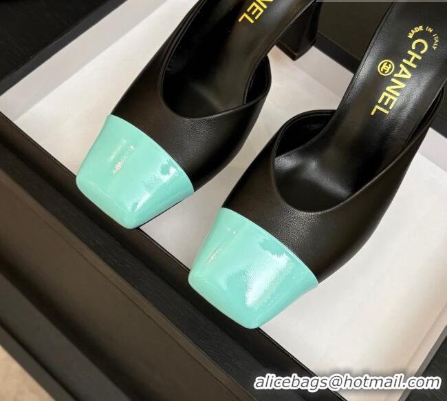 Market Sells Chanel Lambskin & Patent Calfskin Pumps G47176 Black/Blue Spring Summer 2026