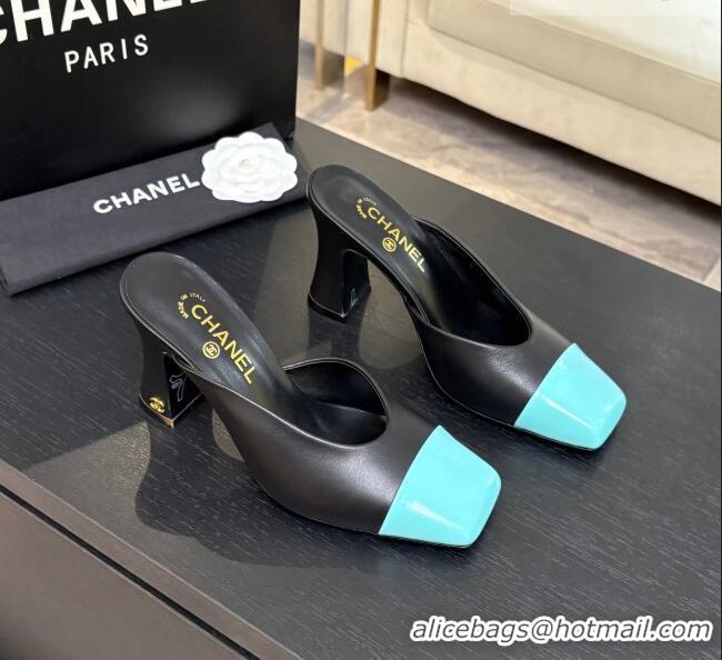 Market Sells Chanel Lambskin & Patent Calfskin Pumps G47176 Black/Blue Spring Summer 2026