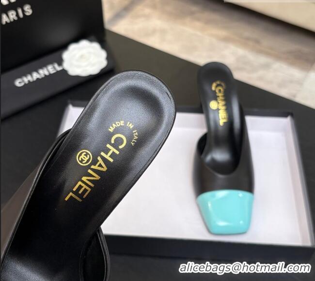 Market Sells Chanel Lambskin & Patent Calfskin Pumps G47176 Black/Blue Spring Summer 2026