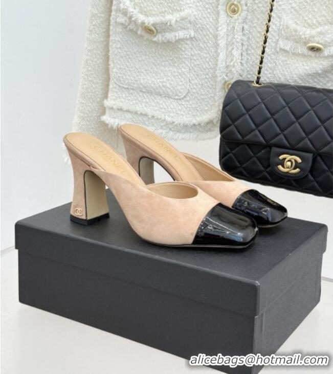 ​Top Design Chanel Suede & Patent Calfskin Mules G47176 Beige Spring Summer 2026