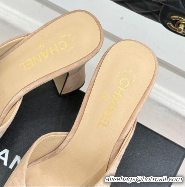 ​Top Design Chanel Suede & Patent Calfskin Mules G47176 Beige Spring Summer 2026