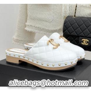 Traditional Discount Chanel Calfskin Mules CH040205 White 2026