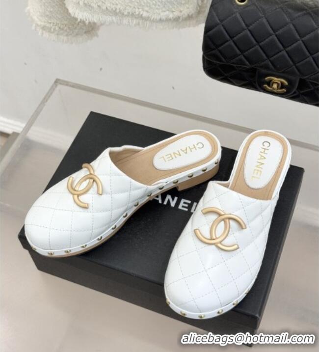 Traditional Discount Chanel Calfskin Mules CH040205 White 2026