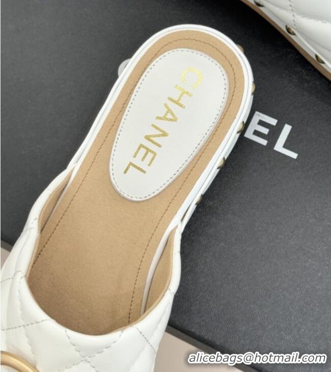 Traditional Discount Chanel Calfskin Mules CH040205 White 2026