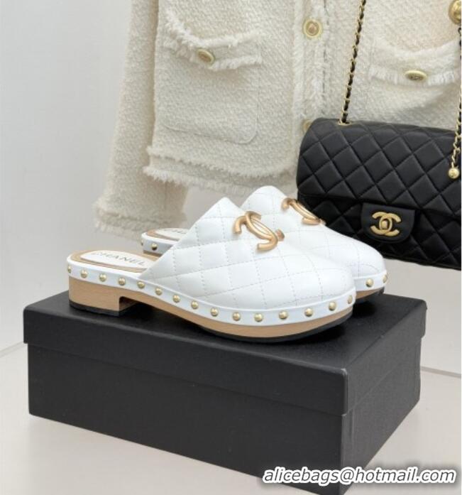 Traditional Discount Chanel Calfskin Mules CH040205 White 2026