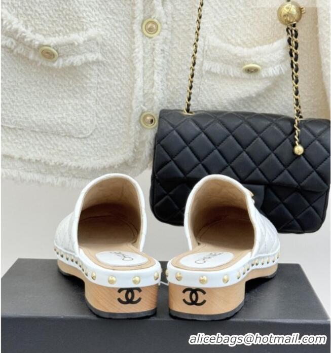 Traditional Discount Chanel Calfskin Mules CH040205 White 2026