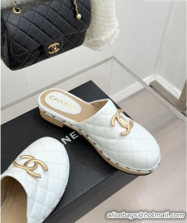 Traditional Discount Chanel Calfskin Mules CH040205 White 2026