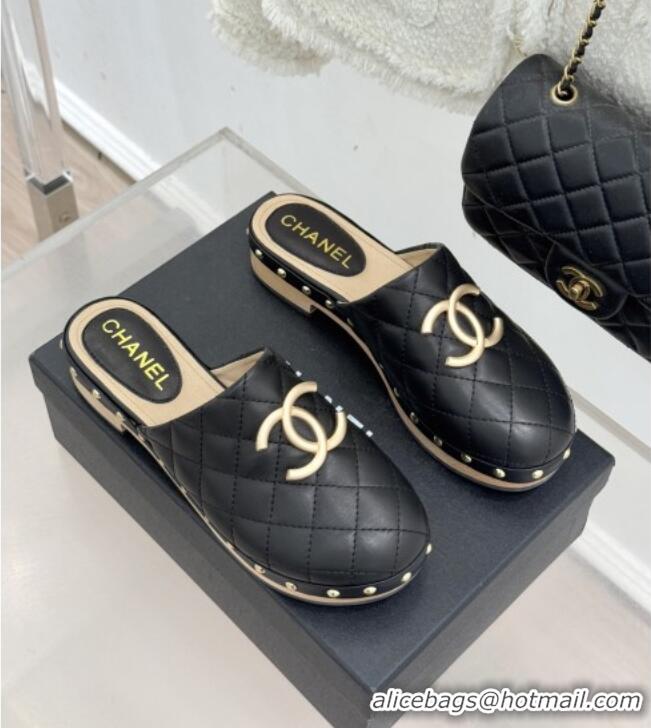 Buy Top Quality Chanel Calfskin Mules CH040206 Black 2026