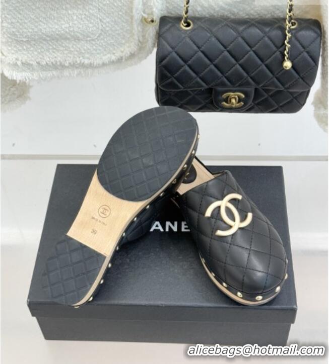 Buy Top Quality Chanel Calfskin Mules CH040206 Black 2026