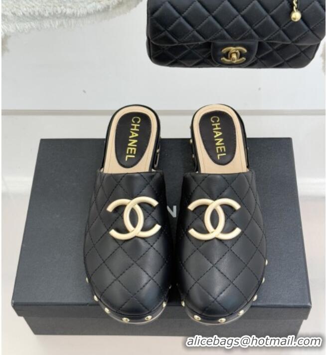 Buy Top Quality Chanel Calfskin Mules CH040206 Black 2026