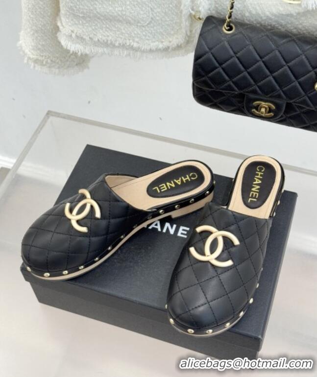 Buy Top Quality Chanel Calfskin Mules CH040206 Black 2026