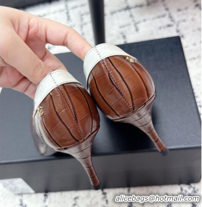 Promotional Chanel Pumps in Crocodile Embossed Calfskin & Patent Calfskin G47181 Brown/White 2026