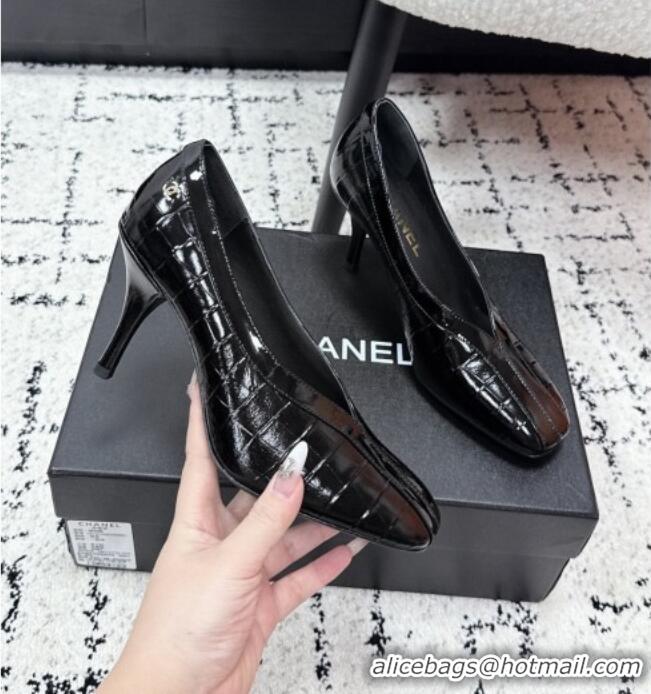 ​Buy Classic Chanel Pumps in Crocodile Embossed Calfskin & Patent Calfskin G47181 Black 2026