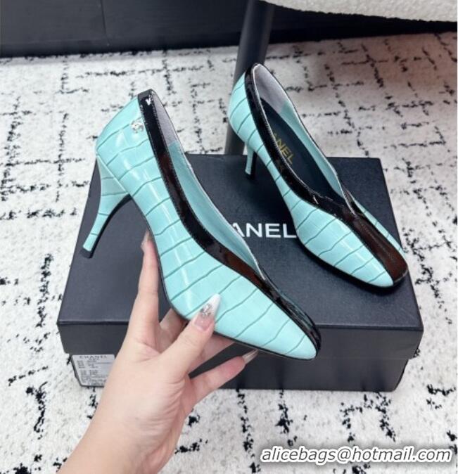 ​Best Discount Chanel Pumps in Crocodile Embossed Calfskin & Patent Calfskin G47181 Green/Black 2026