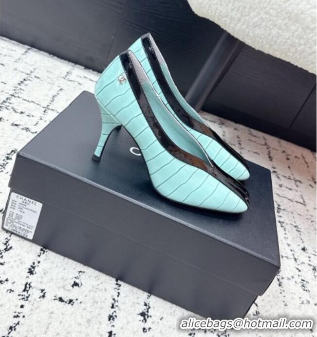 ​Best Discount Chanel Pumps in Crocodile Embossed Calfskin & Patent Calfskin G47181 Green/Black 2026