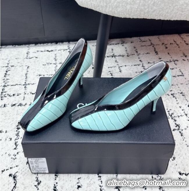 ​Best Discount Chanel Pumps in Crocodile Embossed Calfskin & Patent Calfskin G47181 Green/Black 2026