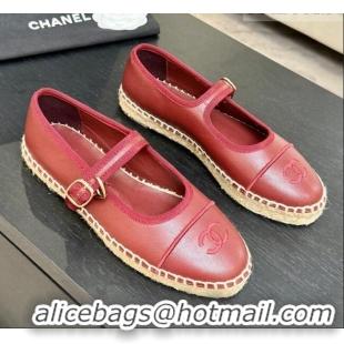 Well Crafted Chanel Calfskin Mary Janes in Burgundy Lambskin G47256 Spring Summer 2026