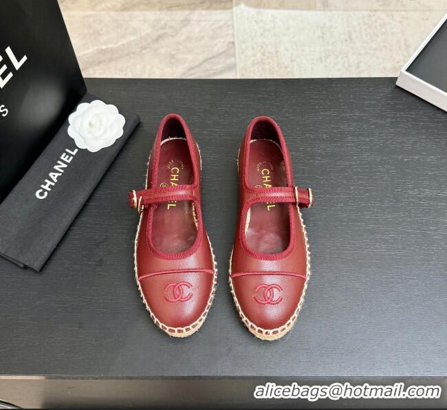 Well Crafted Chanel Calfskin Mary Janes in Burgundy Lambskin G47256 Spring Summer 2026