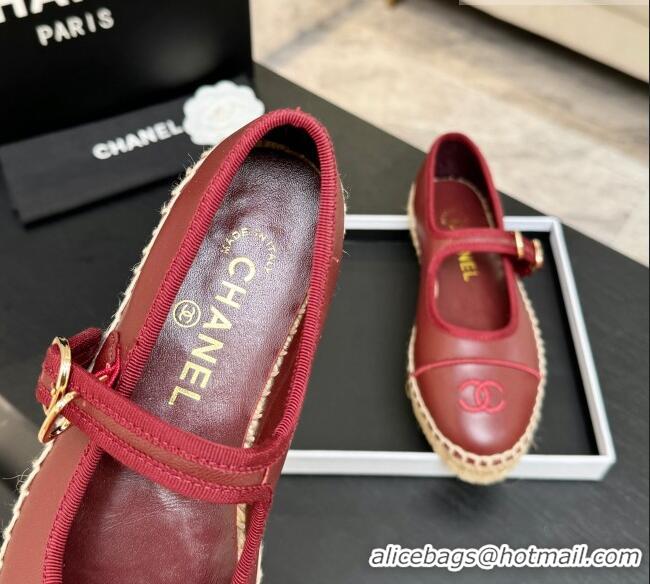 Well Crafted Chanel Calfskin Mary Janes in Burgundy Lambskin G47256 Spring Summer 2026