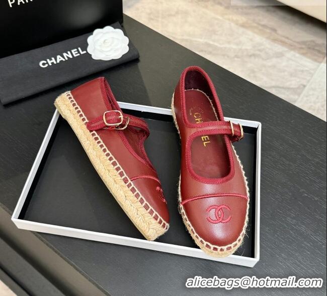 Well Crafted Chanel Calfskin Mary Janes in Burgundy Lambskin G47256 Spring Summer 2026