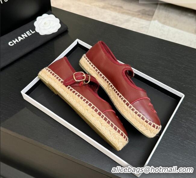 Well Crafted Chanel Calfskin Mary Janes in Burgundy Lambskin G47256 Spring Summer 2026