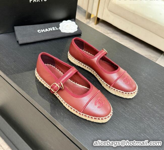 Well Crafted Chanel Calfskin Mary Janes in Burgundy Lambskin G47256 Spring Summer 2026