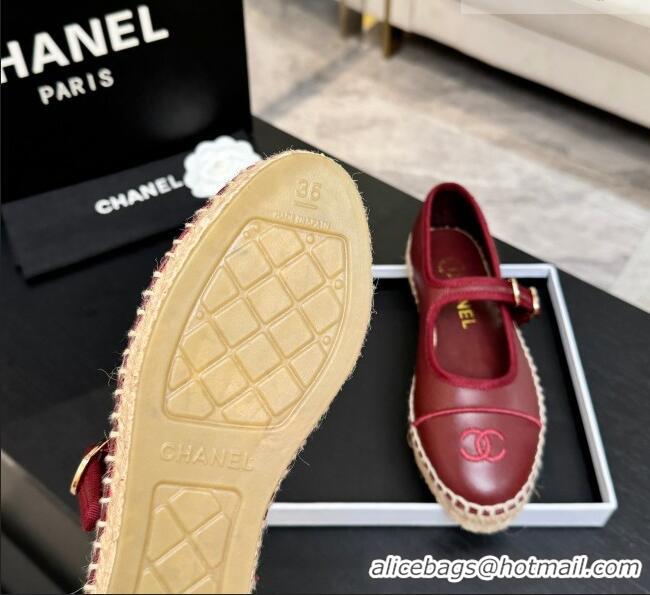Well Crafted Chanel Calfskin Mary Janes in Burgundy Lambskin G47256 Spring Summer 2026