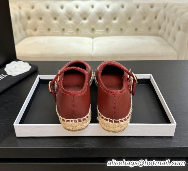 Well Crafted Chanel Calfskin Mary Janes in Burgundy Lambskin G47256 Spring Summer 2026