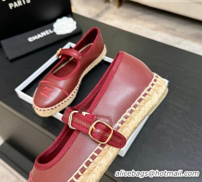 Well Crafted Chanel Calfskin Mary Janes in Burgundy Lambskin G47256 Spring Summer 2026