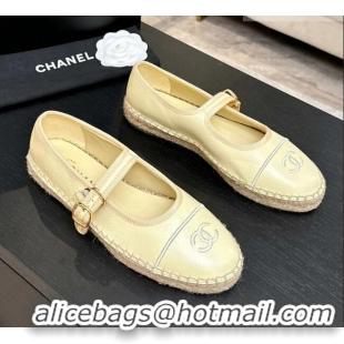 ​Well Crafted Chanel Calfskin Mary Janes in Yellow Lambskin G47256 Spring Summer 2026