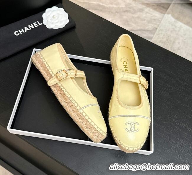 ​Well Crafted Chanel Calfskin Mary Janes in Yellow Lambskin G47256 Spring Summer 2026