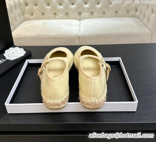 ​Well Crafted Chanel Calfskin Mary Janes in Yellow Lambskin G47256 Spring Summer 2026