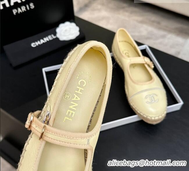 ​Well Crafted Chanel Calfskin Mary Janes in Yellow Lambskin G47256 Spring Summer 2026