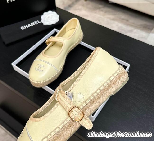 ​Well Crafted Chanel Calfskin Mary Janes in Yellow Lambskin G47256 Spring Summer 2026