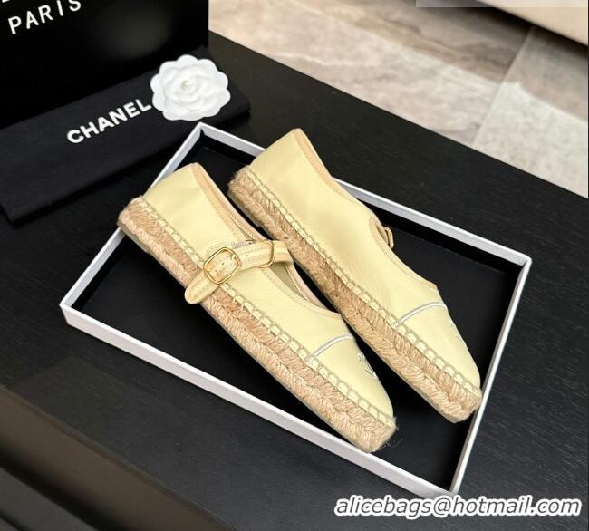 ​Well Crafted Chanel Calfskin Mary Janes in Yellow Lambskin G47256 Spring Summer 2026
