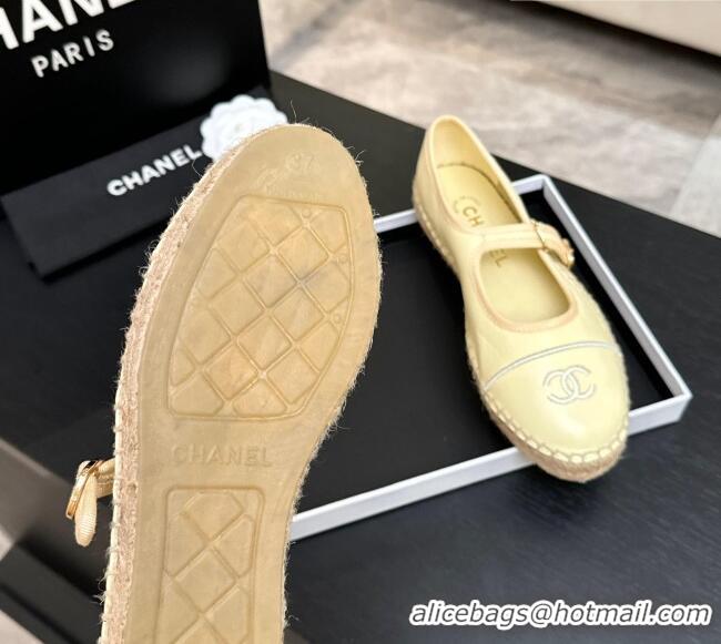 ​Well Crafted Chanel Calfskin Mary Janes in Yellow Lambskin G47256 Spring Summer 2026
