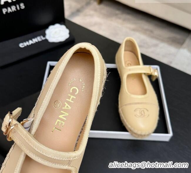 Grade Quality Chanel Calfskin Mary Janes in Beige Lambskin G47256 Spring Summer 2026