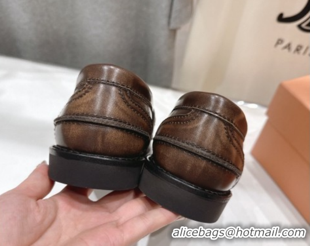 Sumptuous Miu Miu Calf Leather Penny Loafers 5D773D Brown 2026